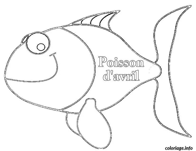 Dibujo de Pez travieso del Día de los Inocentes en el agua para colorear