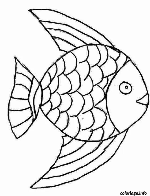 Coloriage Poisson rayé dans les coraux marins - Poisson à imprimer