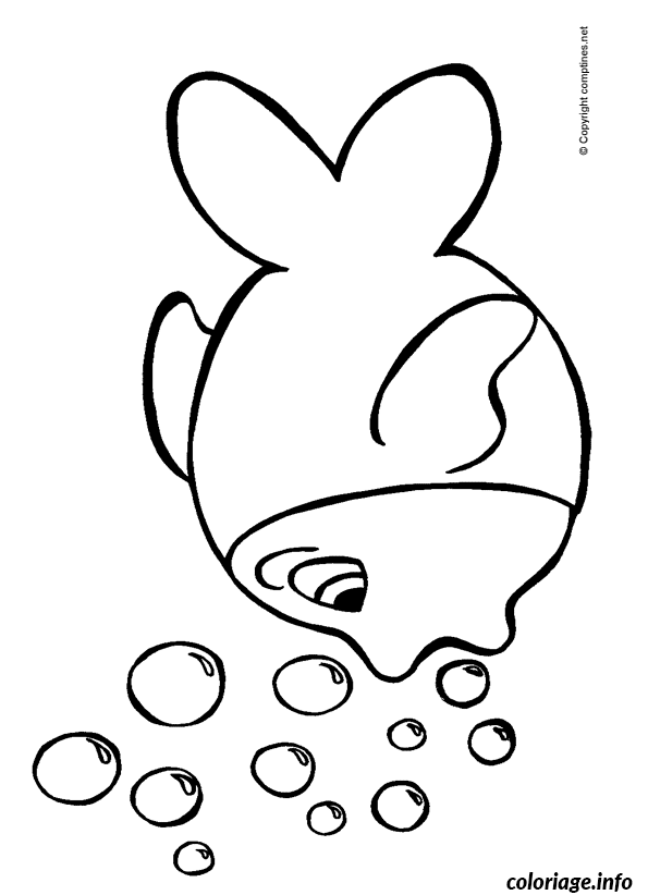 Coloriage Poisson tropical aux nageoires colorées - Poisson à imprimer