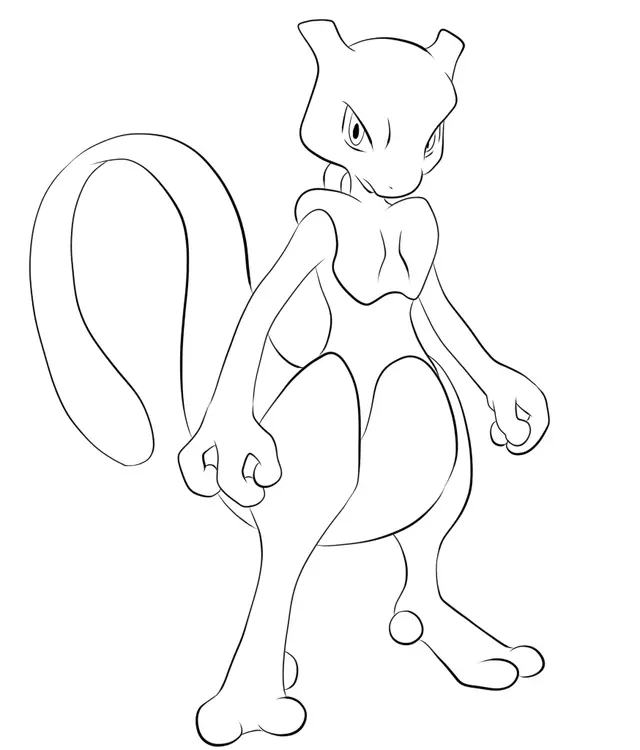Coloriage 150 Mewtwo Pokemon Légendaire - Pokémon légendaire à imprimer