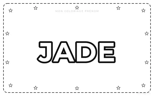 Coloriage Prénom Jade - Prénom à imprimer