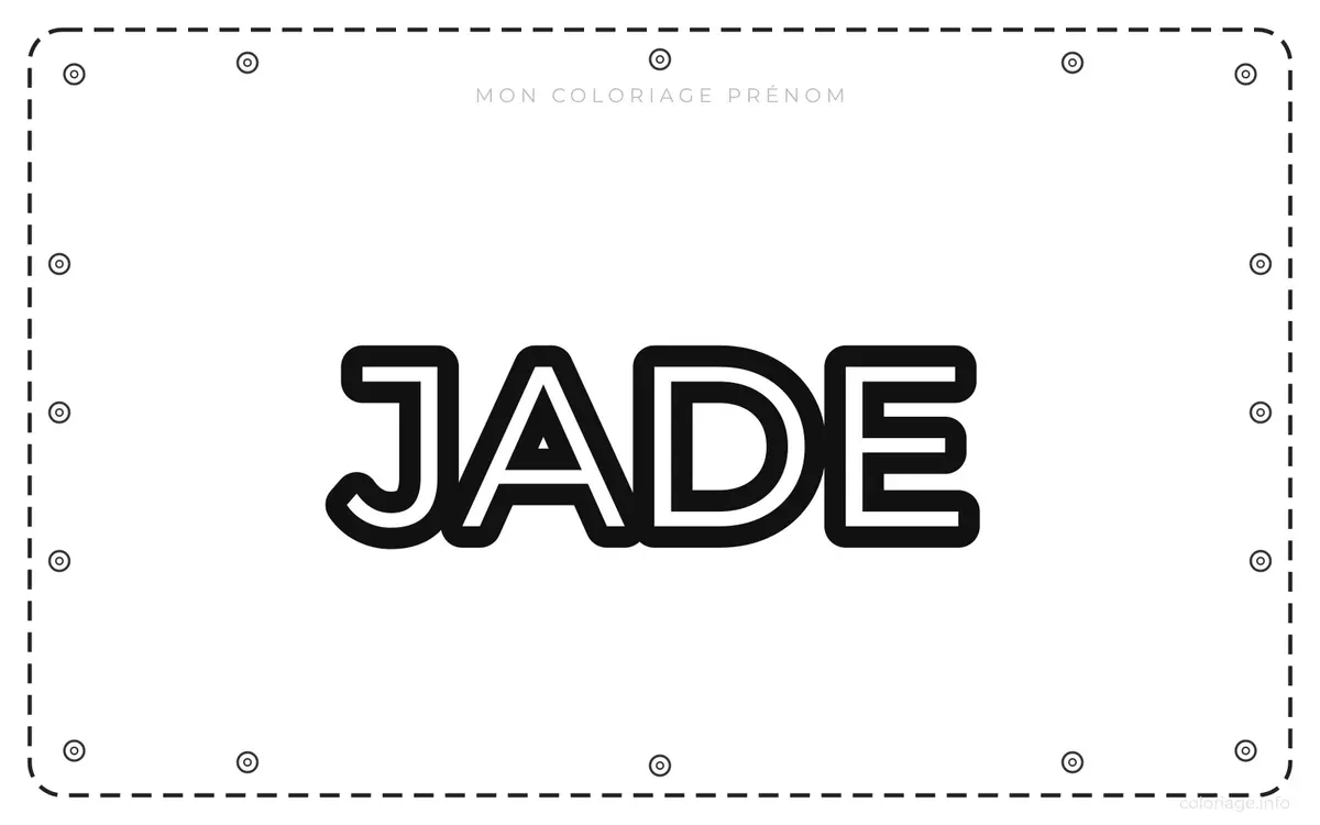Coloriage Prénom Jade - Prénom à imprimer