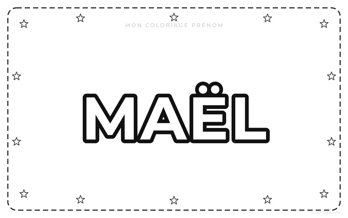 Coloriage Prénom Maël - Prénom à imprimer