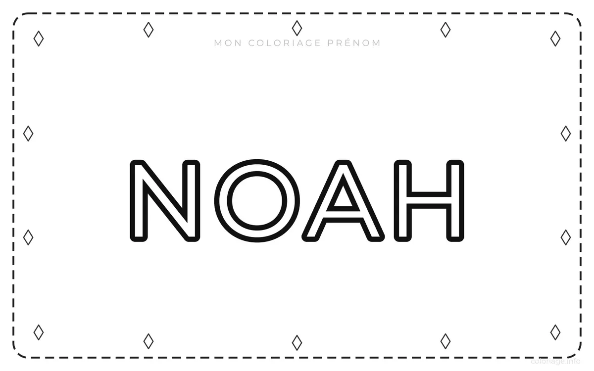 Noah Name Coloring Page coloring page to print