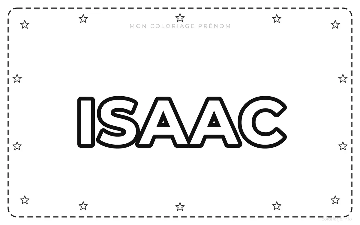 Coloriage Prénom Isaac - Prénom à imprimer