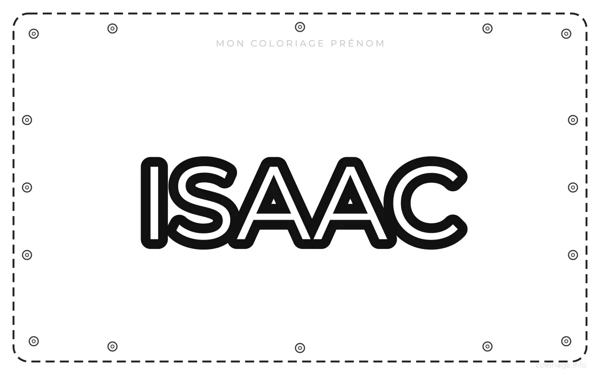Coloriage Prénom Isaac - Prénom à imprimer