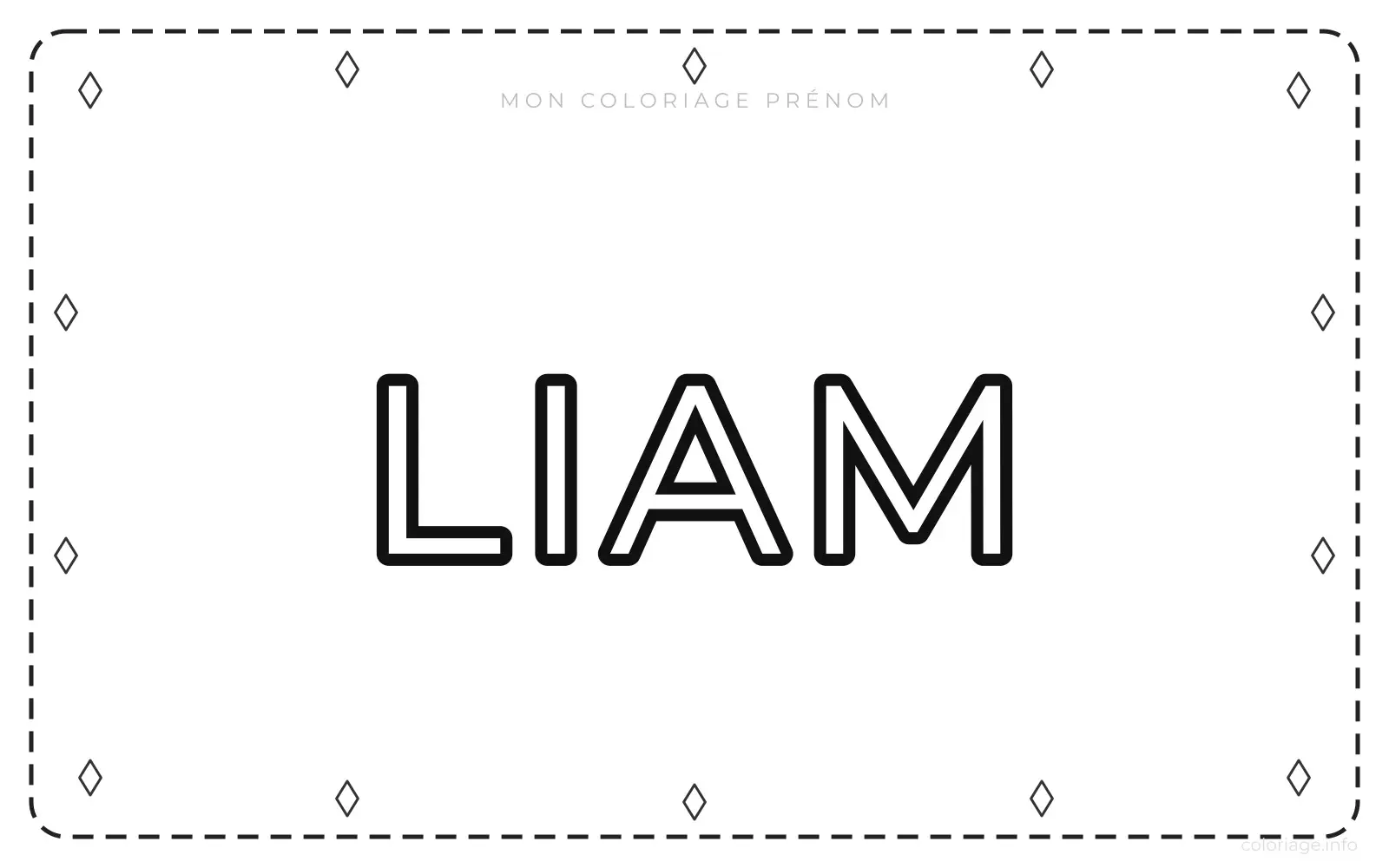 Coloriage Prénom Liam - Prénom à imprimer