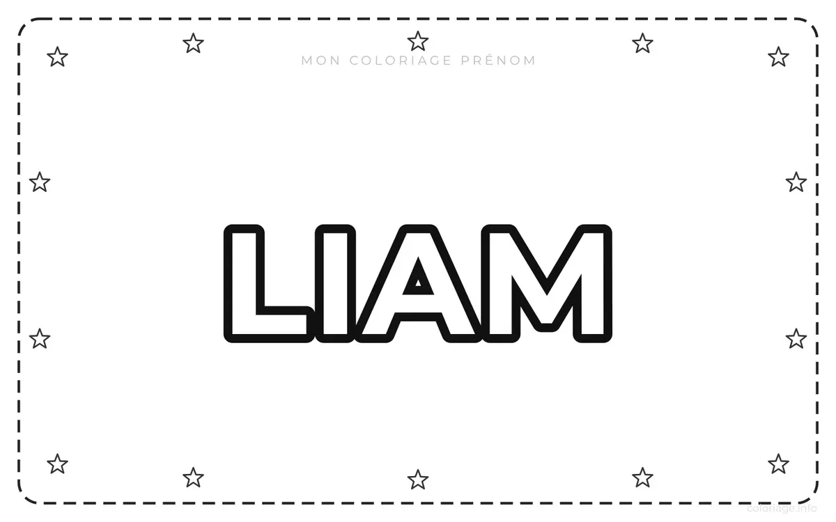 Coloriage Prénom Liam - Prénom à imprimer