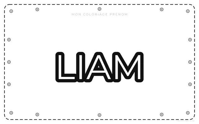 Coloriage Prénom Liam - Prénom à imprimer
