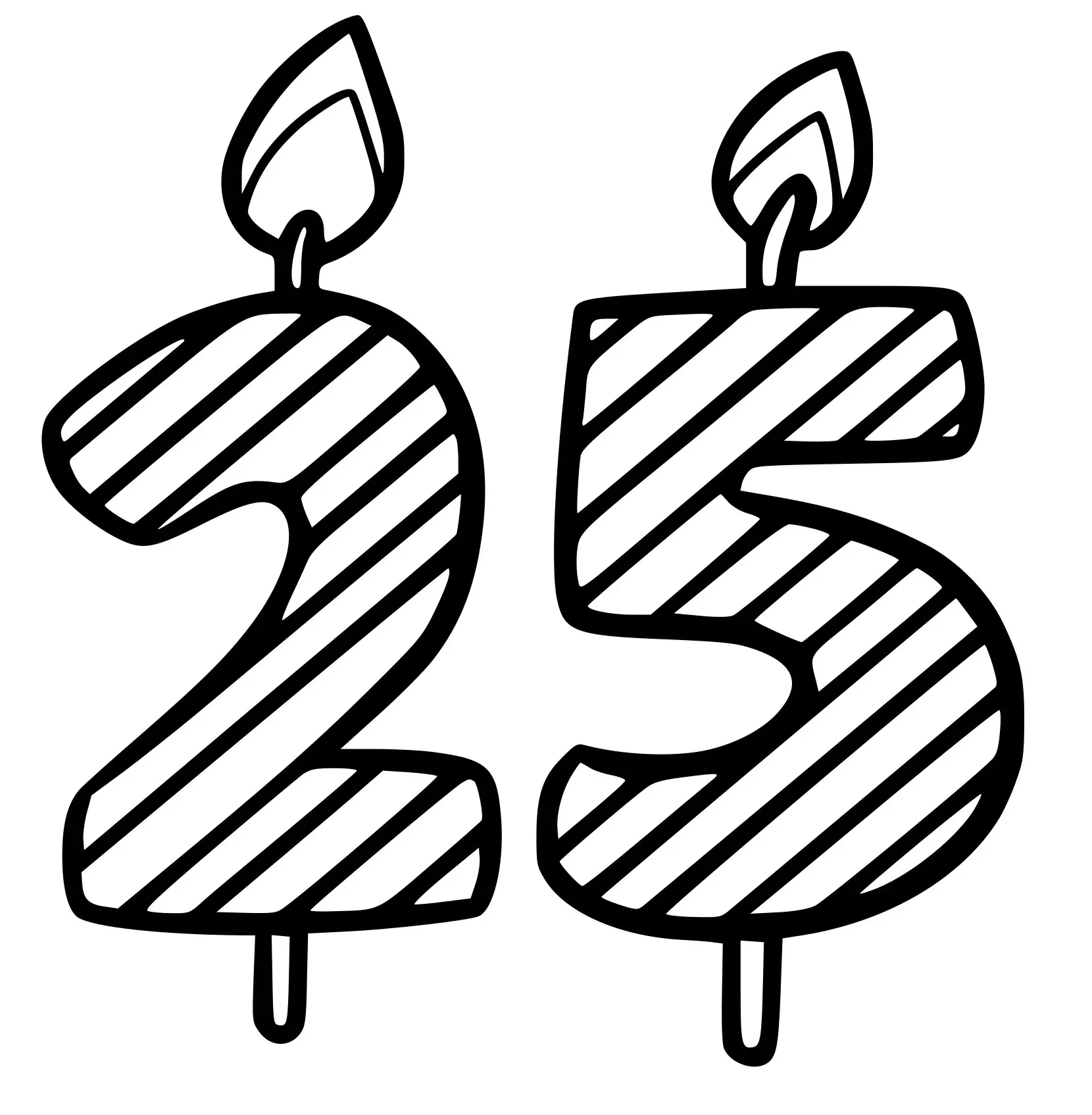 Coloriage 25 Ans - Anniversaire à imprimer
