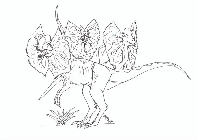 Coloriage Trois créatures préhistoriques ailées Jurassic Park - Jurassic World Park à imprimer