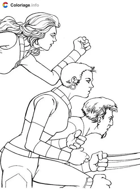 3 X-Men Characters coloring page to print