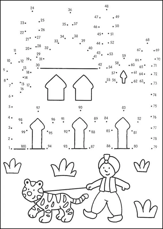 Coloriage Jeu de points à relier facile enfant - Points a relier à imprimer