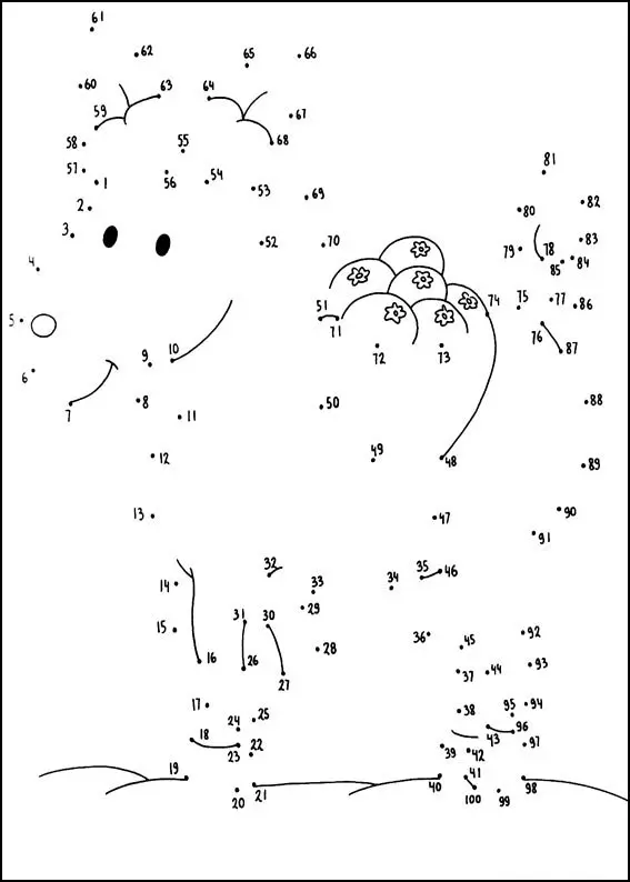 Coloriage Une pieuvre dans l'océan - Points a relier à imprimer