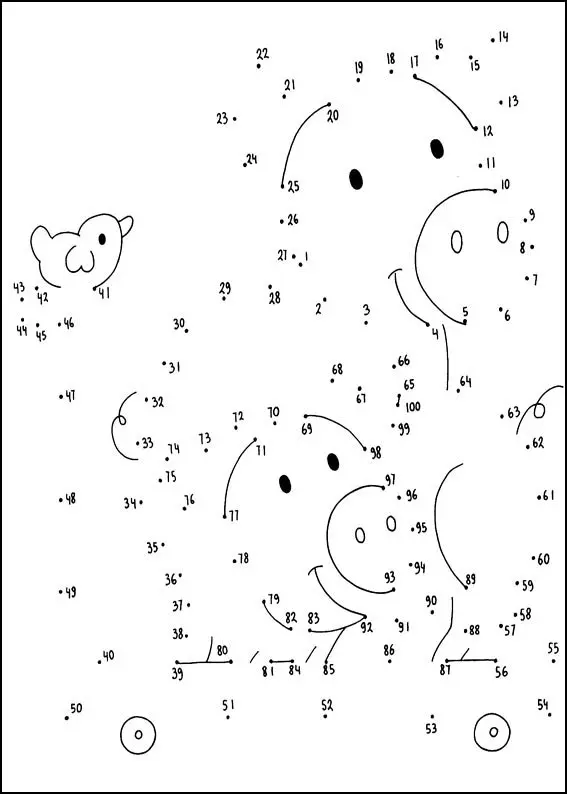 Disegno di Gioco di punti da unire numero 90 da stampare