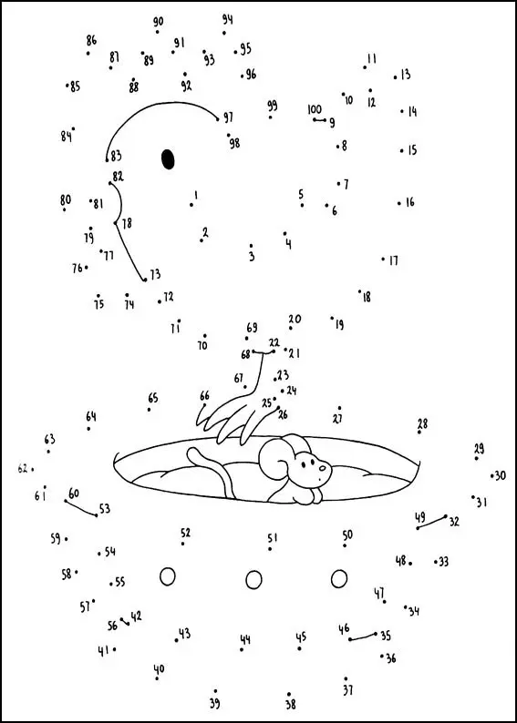 Coloriage Jeu de points à relier pour enfants - Points a relier à imprimer