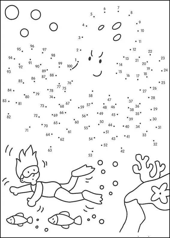 Coloriage Dessin à compléter en reliant les points 56 - Points a relier à imprimer