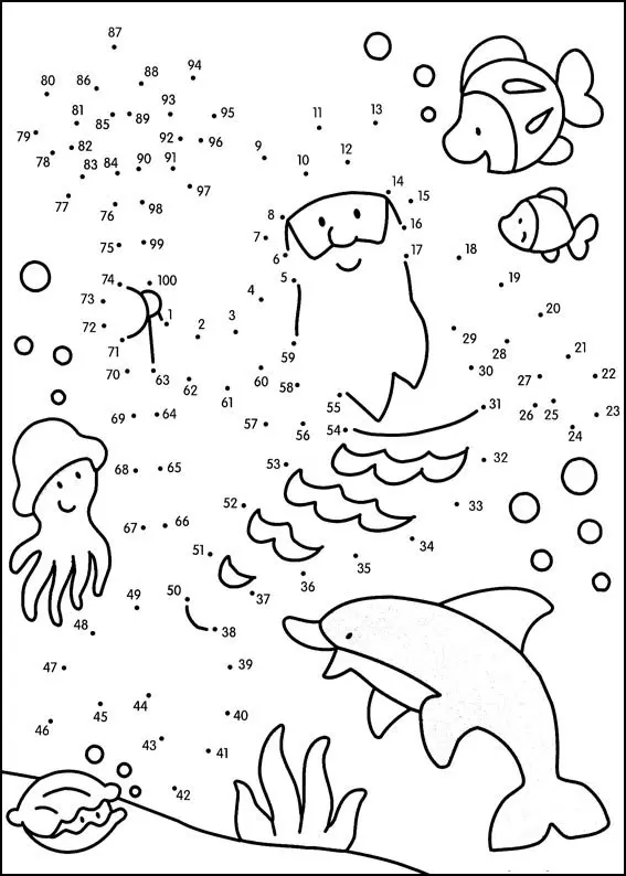 Coloriage Jeu de points à relier numéro 17 - Points a relier à imprimer