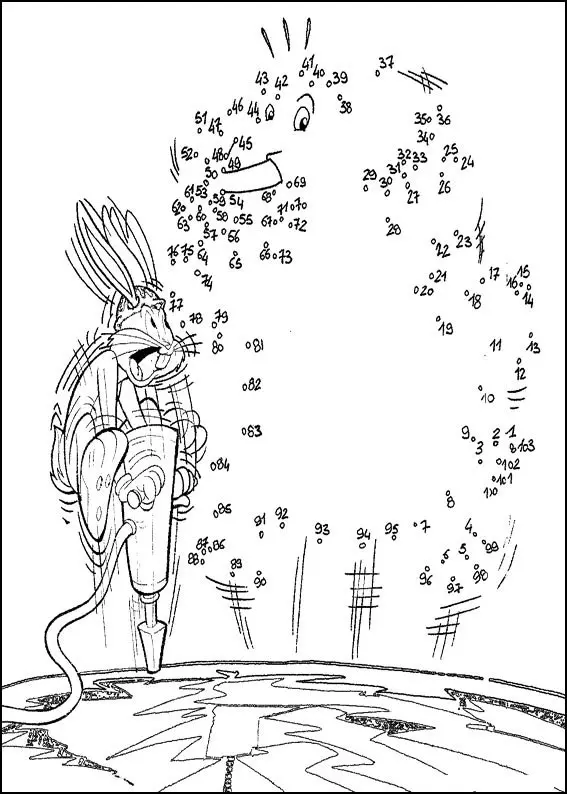 Coloriage Alien attaquant la planète Terre - Points a relier à imprimer
