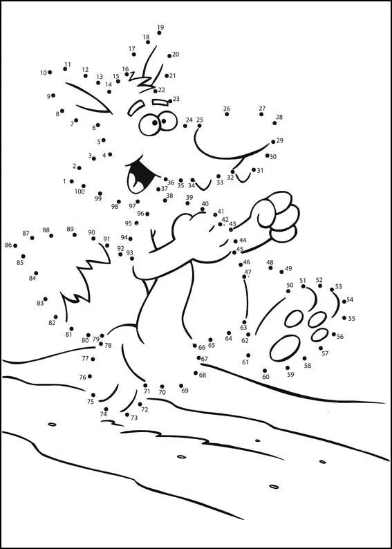Coloriage Points à relier : exercice numéroté simple - Points a relier à imprimer