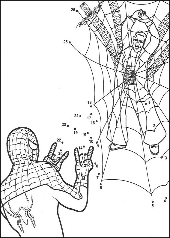 Spider-Man Connect the Dots coloring page to print