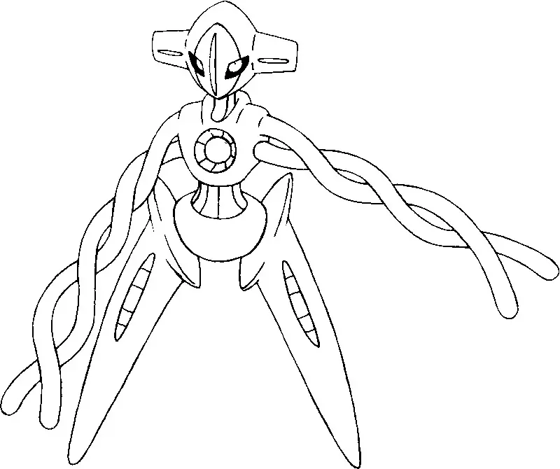 Coloriage 386 deoxys pokemon forme alternative - Pokémon forme alternative à imprimer
