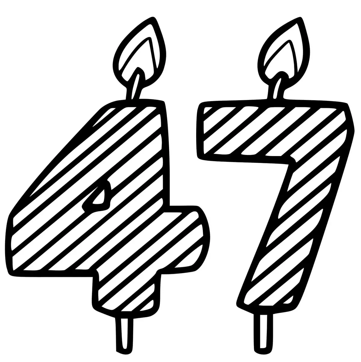 Kleurplaat Kleurplaten 47 jaar verjaardag om te printen