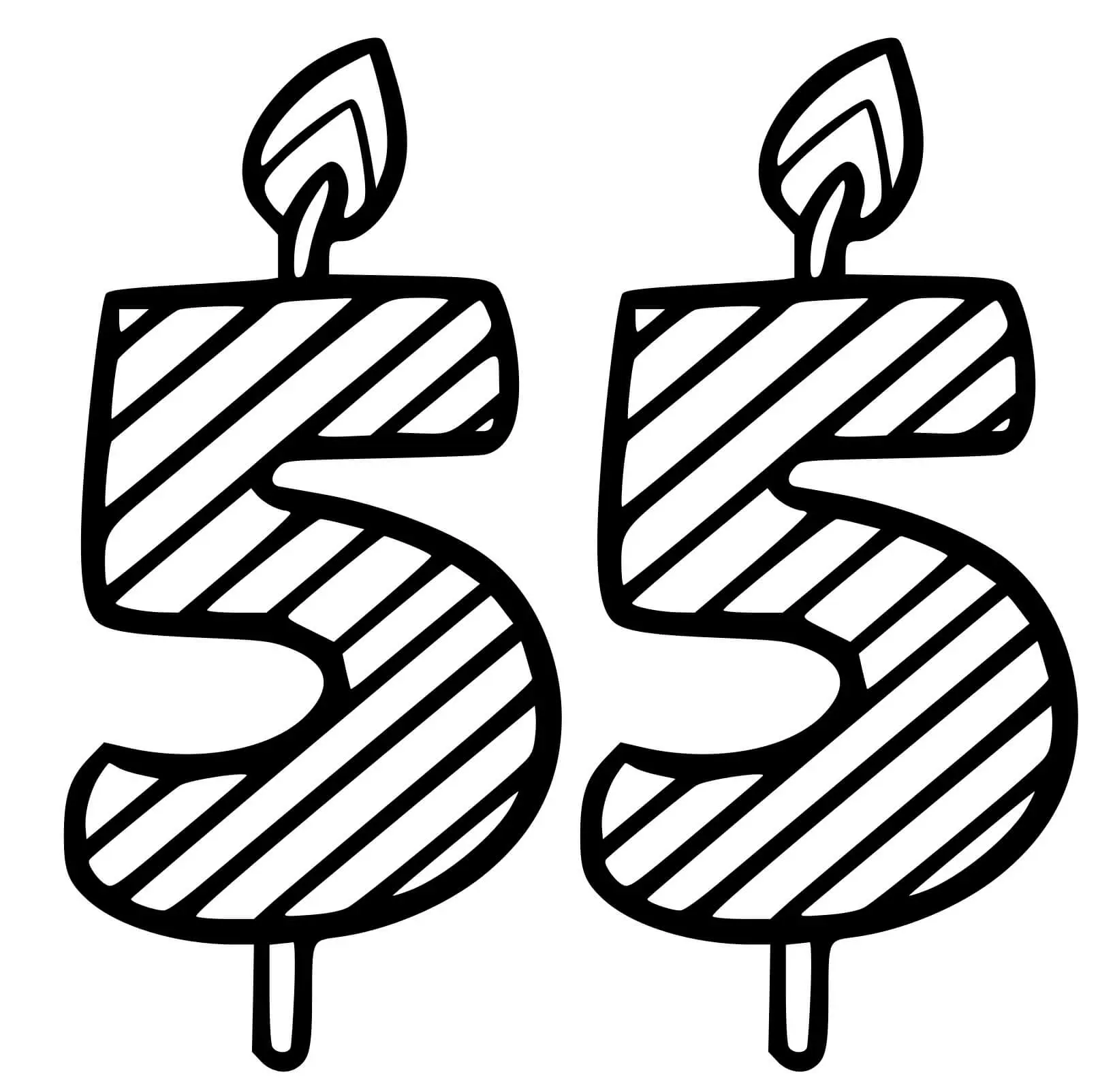 Coloriage 55 Ans - Anniversaire à imprimer