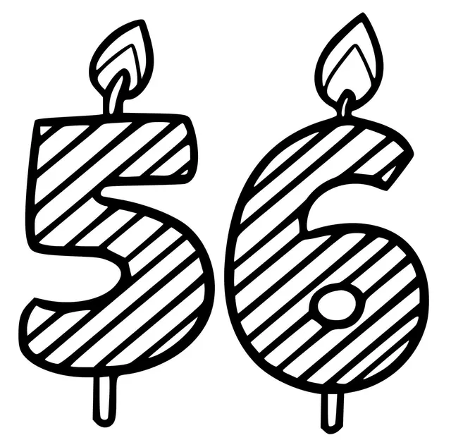 Coloriage 56 Ans - Anniversaire à imprimer