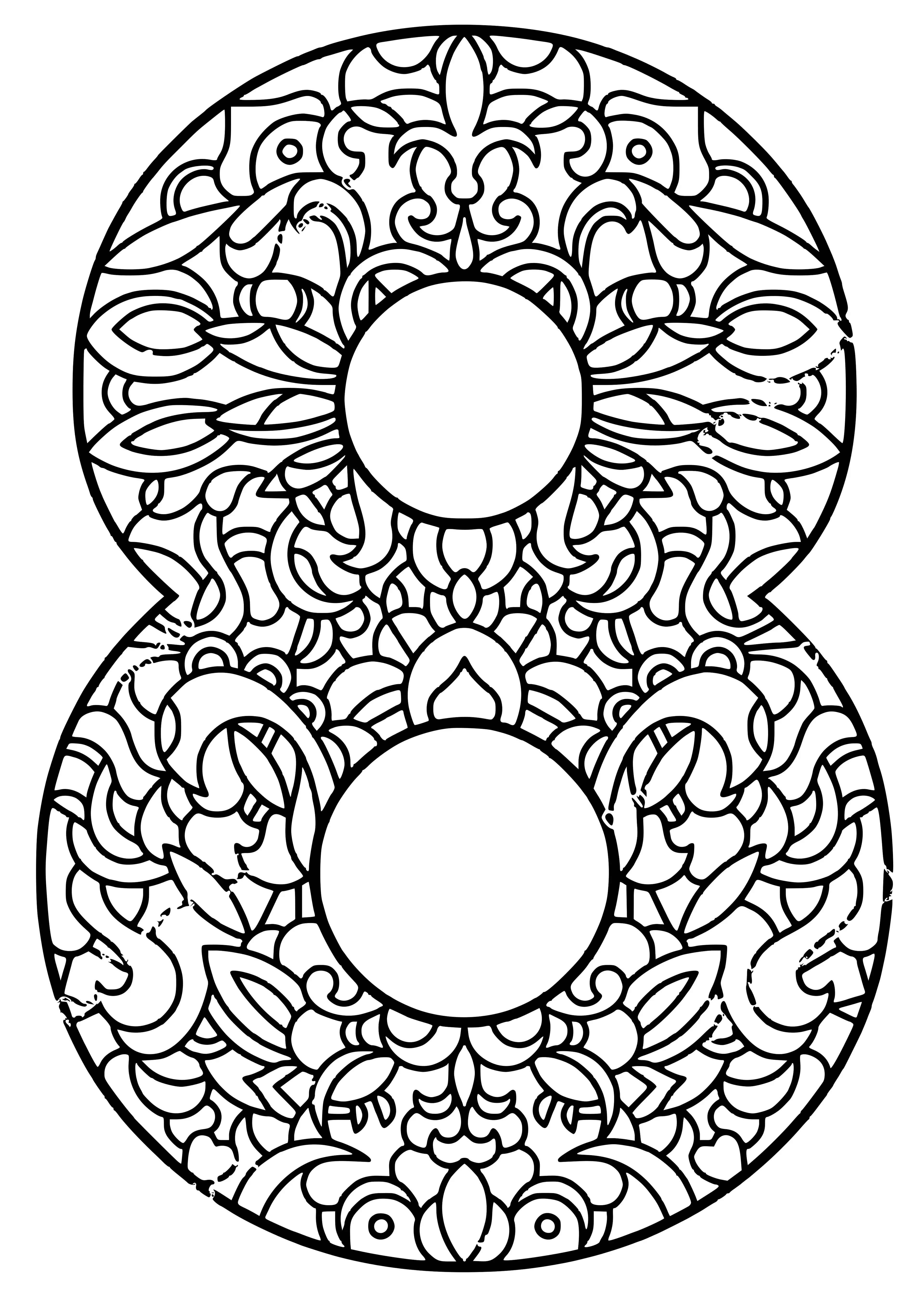 Coloriage 8 March Mandala - Journée de la femme 8 mars à imprimer