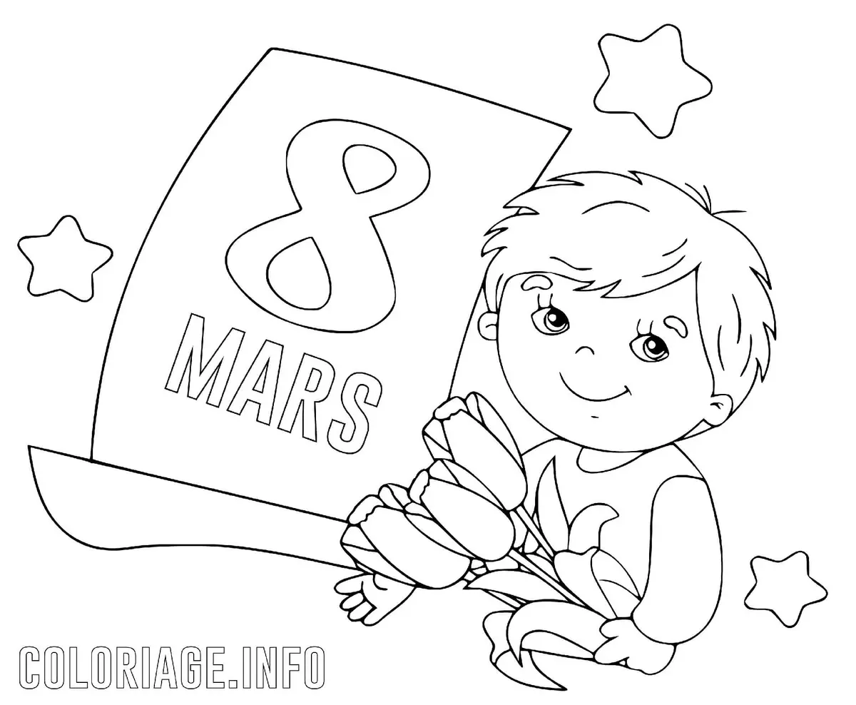 March 8th International Women's Day coloring page to print