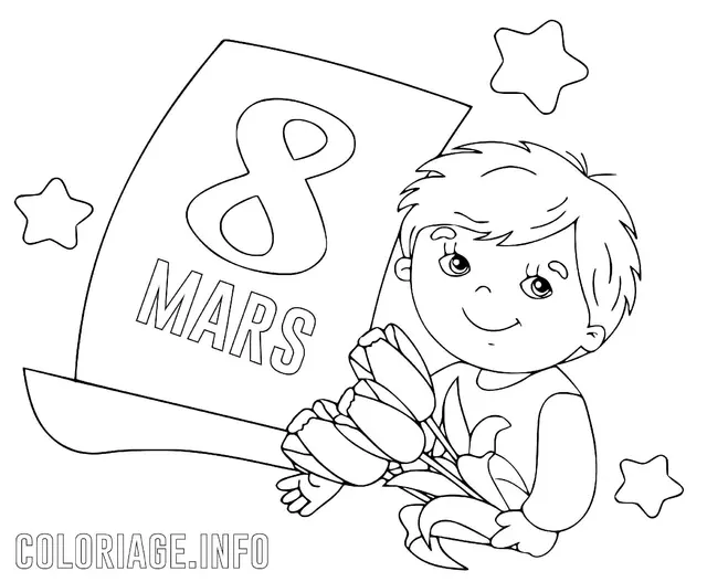Desenho de 8 de Março - Dia da Mulher para colorir