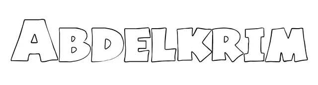 Coloriage Abdelkrim - Prénom à imprimer
