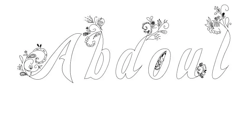 Disegno di Abdoul – Disegno del Nome da Colorare da stampare