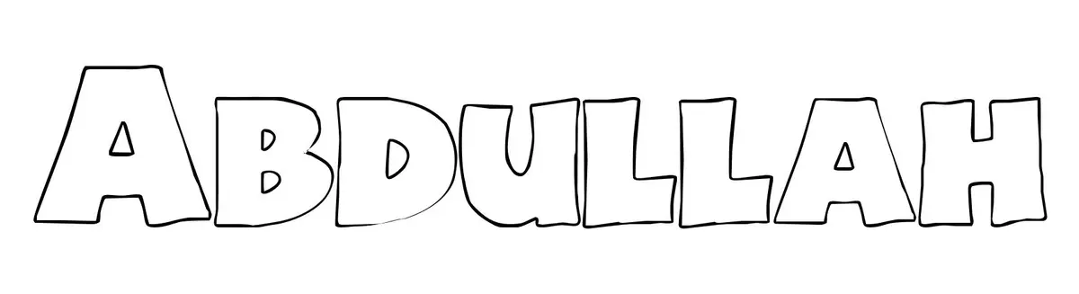 Disegno di Disegno del nome Abdullah da stampare