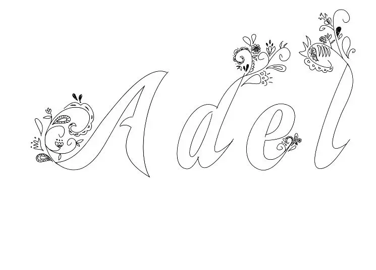 Coloriage Adel - Prénom à imprimer