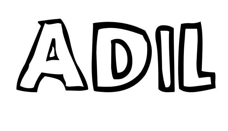 Coloriage Adil - Prénom à imprimer