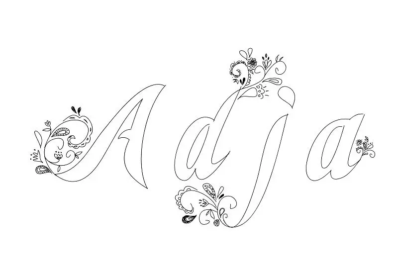 Coloriage Adja - Prénom à imprimer