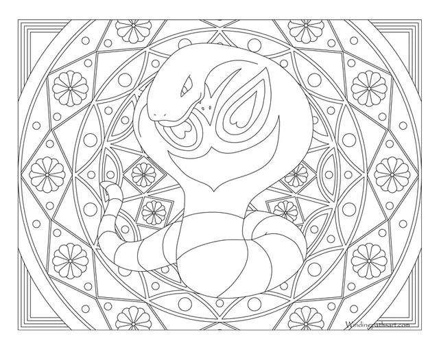Ausmalbild Ausmalbilder Pokémon Mandala Arbok zum Ausdrucken