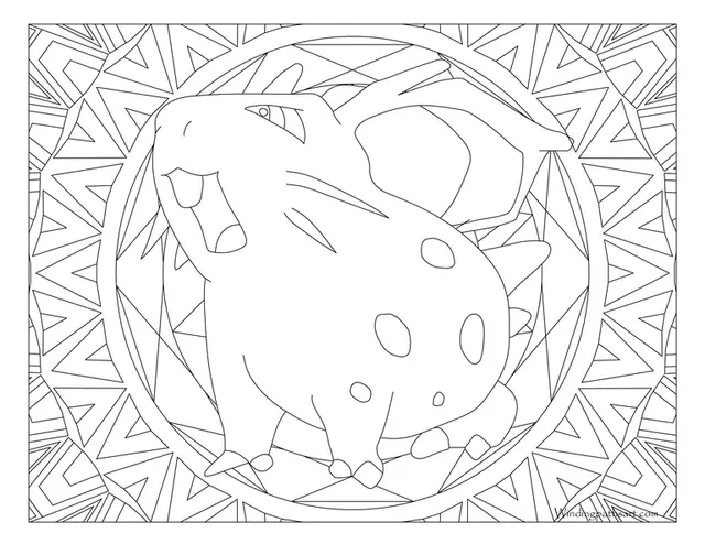 Ausmalbild Pokémon Mandala Nidoran♀ Ausmalbilder zum Ausdrucken