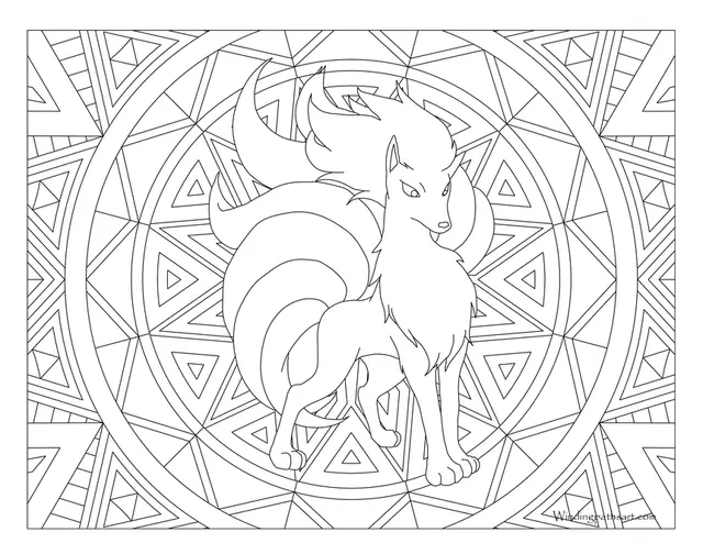 Ausmalbild Ausmalbilder Pokémon Mandala Ninetales zum Ausdrucken