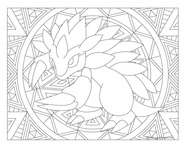 Ausmalbild Pokémon Mandala Sandslash Ausmalbilder zum Ausdrucken