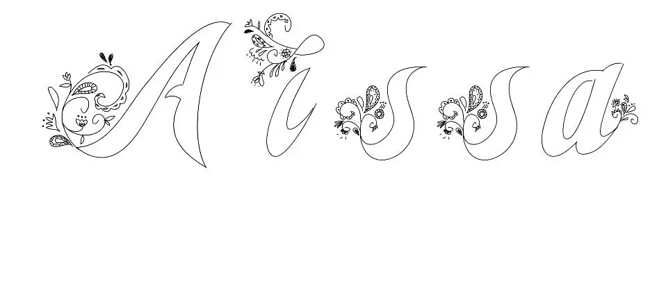 Coloriage Aissa - Prénom à imprimer