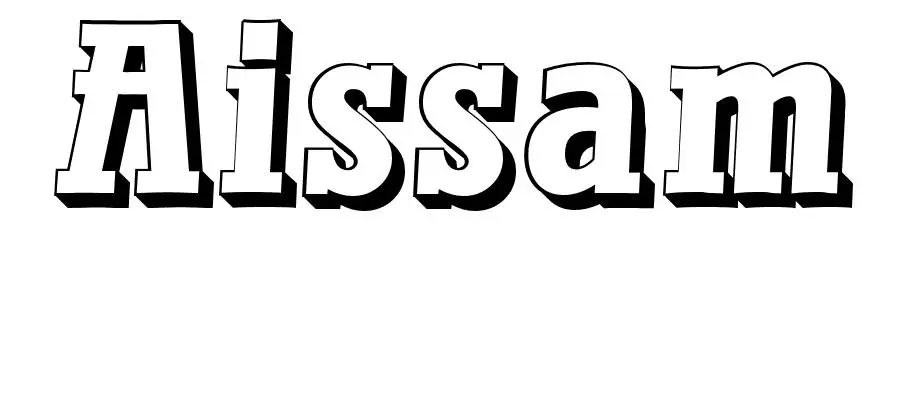 Coloriage Aissam - Prénom à imprimer