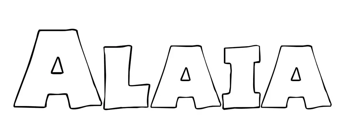 Alaia Name Coloring Page coloring page to print