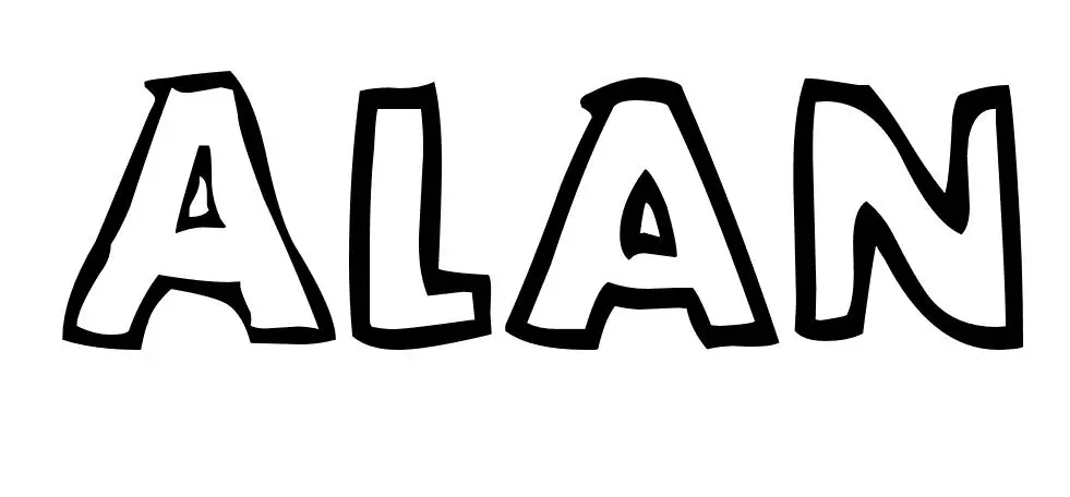 Coloriage Alan - Prénom à imprimer