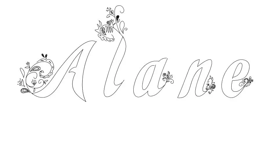 Coloriage Alane - Prénom à imprimer