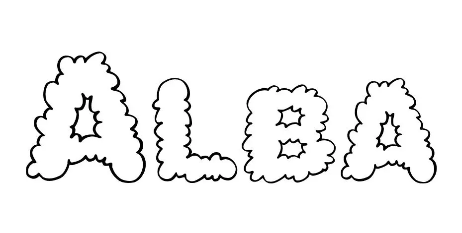 Coloriage Alba - Prénom à imprimer