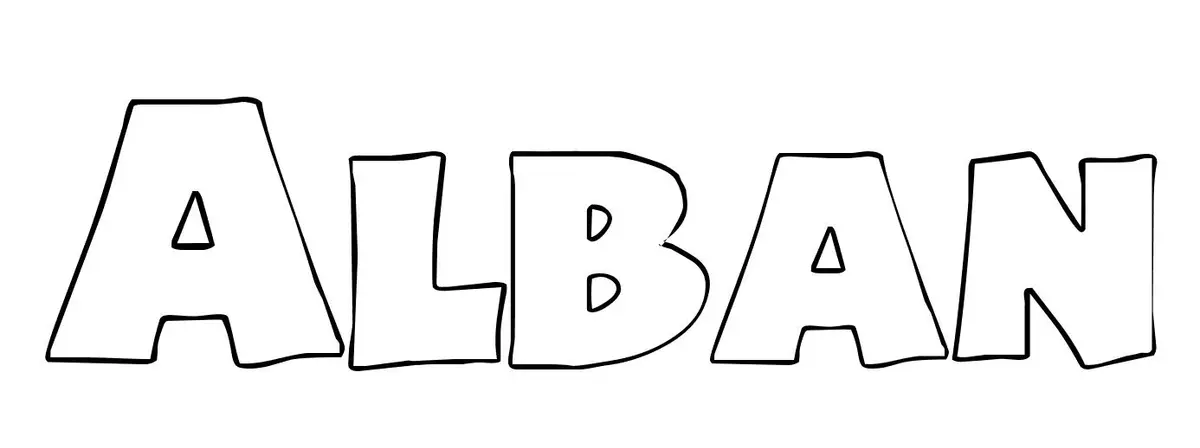 Coloriage Alban - Prénom à imprimer