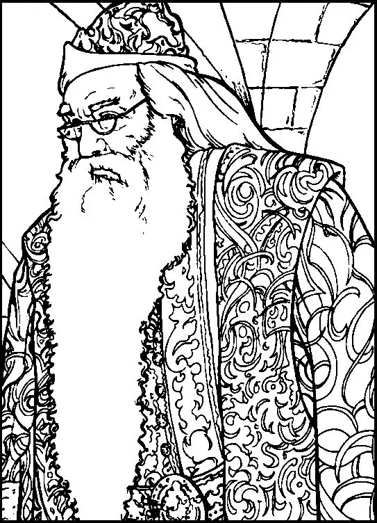 Kleurplaat Albus Dumbledore kleurplaten om te printen